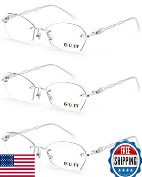 B0czldg74f Luff Rimless Blue Light Blocking Reading Glasses Women Lightweight Metal Classic