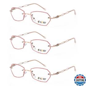 B0dnqcnf7m Luff Rimless Reading Glasses Women 1.0 96% Blue Light Block Lightweight Comput