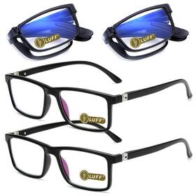 M-jp-503-150 Luff Reading Glasses Blue Light Blocking 4 Pairs Folding Spring Hinge Readers