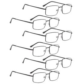 3-r15023-6c01-150 Lur Reading Glasses 6 Pack Large Metal Readers For Men Black
