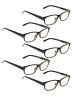 Yellow-150 Lur-r019-5 Black-yellow-150 Lur Reading Glasses Pack Vintage Readers Black Yellow 695642102726