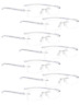 Lur-r14001-7 Silver-200 Lur Reading Glasses Pack Small Lens Rimless Readers 692623988096