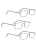 Lur-r15023-3 Gunmetal-100 Lur Reading Glasses Pack Large Metal Readers For 696591400918
