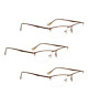 Lur-r1614-3 Brown-50 Lur Reading Glasses Pack Metal Readers Brown 689789969618
