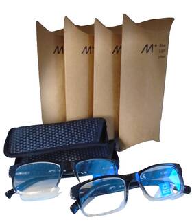M 803926478737 Blue Light Reader Glasses - James Black 1.75 5 2 Packs