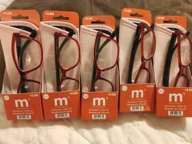 M 803926593720 Lot Of 5 Readers Reading Glasses 2.50 Strength With Pouches New