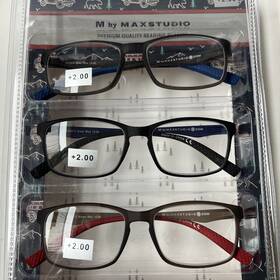 M By Maxstudio 802807357826 Premium Quality Reading Glasses 2.00 3 Pair Pack