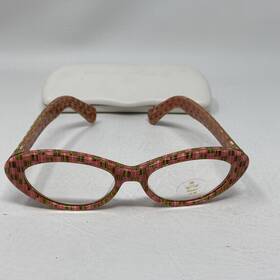 89005-005 Mackenzie Childs 99004-005 Pink And Green Check 3.00 Readers With Hard Case Nwot