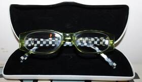 99014-004 Mackenzie-childs Eyeglasses Readers 2.5 Parchment Tortoise With Case