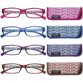 B09n7fpkxb Madison Avenue 4-pack Multicolor Blue Light Blocking Reading Glasses Women 4.0