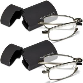 Marc De Rez 683715933407 Foldable Reading Glasses -3.00-2 Gunmetal Size One Fits All