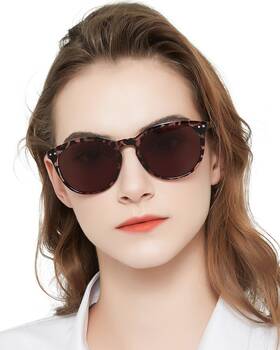 B0c2pws5wq Mare Azzuro Round Brown Leopard Print Sunglasses Readers 1.50 Women Uv Protect