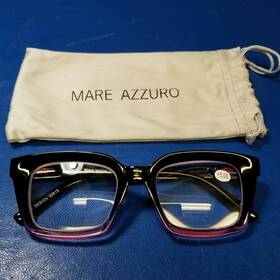 49-20-140 Mare Azzuro Oc5031 C4 Square Reading Glasses 5.00 Black Pink W Case