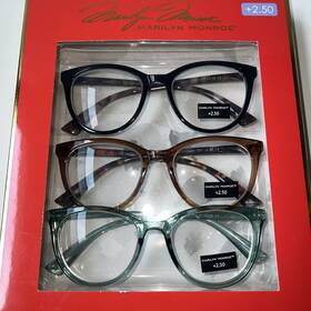 Marilyn Monroe 800414578047 3-pack Premium Reading Glasses Readers 2.50 Nib
