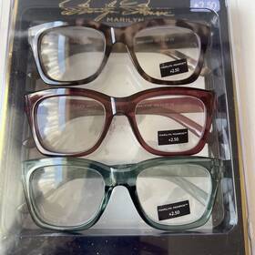 Marilyn Monroe 800414578078 3 Pk Thick Animal Red Blue Readers Glasses 2.50
