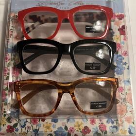 Marilyn Monroe 800414584642 3-pack Premium Reading Glasses Readers 2.00 Red