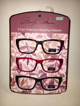 Marilyn Monroe 800414591541 3-pack Premium Reading Glasses Readers 2.00 New