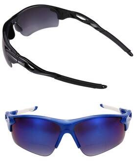 012mv-bf-pol Mass Vision The Athlete Polarized Lightweight Sport Wrap Bifocal Sunglasses For Men And W