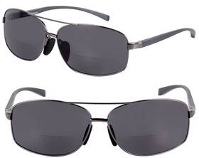 Mass Vision 646341879761 2 Pair Of Ftthe Navigatorft Lightweight Rectangular Aviator Metal Frame Bifocal