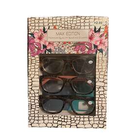 Max Edition 802807349685 Womens Multicolor Set Of 3 Pairs Reading Glasses 2.00 Strength