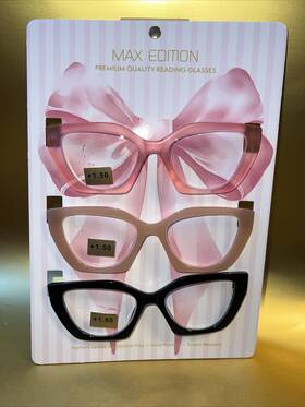 Max Edition 802807360888 3-pack Premium Reading Glasses Readers 1.50 New Authentic