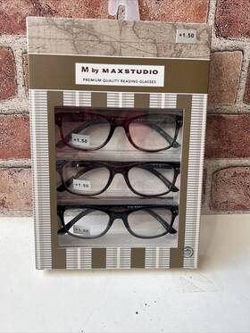 Max Studio 802807353835 M By Maxstudio 1.50 Reading Glasses 3 Pairs Boxed Tortoise Brown / Black Nice