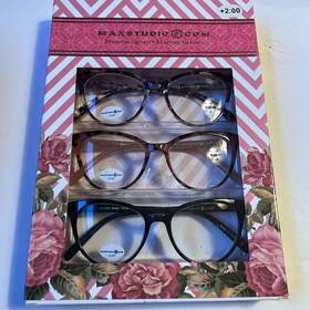 Max Studio 802807354023 Maxstudio Designer Reading Glasses 2.00 New Readers