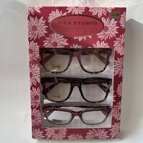 Max Studio 802807355723 Nib 2.00 Box Set 3 Pairs Maxstudio Reading Glasses Readers