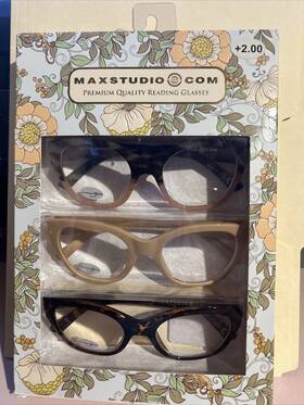Max Studio 802807355808 Maxstudio Reading Glasses 2.00 Brand New Eyeglasses
