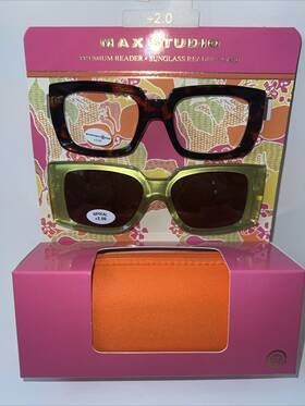 Max Studio 802807356553 Premium Readers And Sunglasses Case Thick Oval Frames 2.00