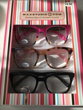 Max Studio 802807357048 Premium 3-pack Reading Glasses Readers 2.50 New Authentic