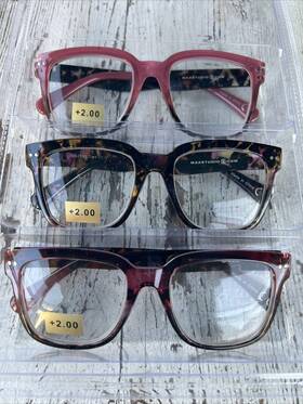 Max Studio 802807357123 Premium Reading Glasses - 3 Pk Magnification 2.00 Asst New