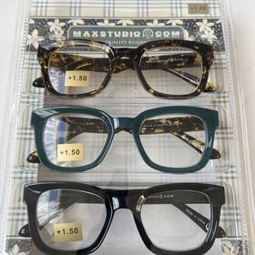 Max Studio 802807357307 Premium 3-pack Reading Glasses Readers 1.50 New Authentic