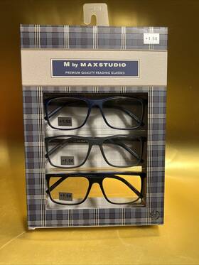 Max Studio 802807357321 M By Maxstudio 1.50 Reading Glasses 3 Pairs Boxed Blue Gray Black Nice