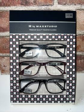 Max Studio 802807357390 Nib 1.50 Box Set 3 Pairs M By Reading Glasses Readers
