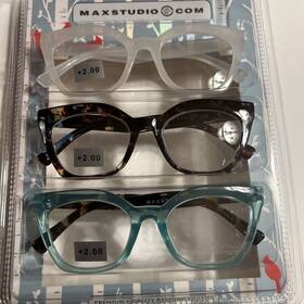 Max Studio 802807357574 Premium 3-pack Reading Glasses Readers 2.00 New Authentic