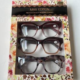 Max Studio 802807358281 Edition 2.00 Readers 3 Pack Premium Reading Glasses Nib Stunning