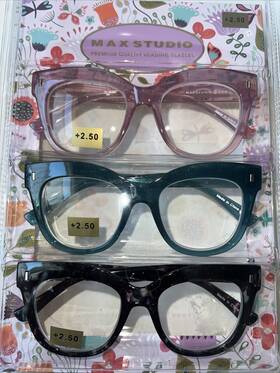 Max Studio 802807358984 Premium 3-pack Reading Glasses Readers 2.50 New Authentic