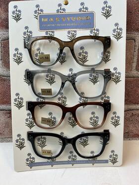 Max Studio 802807360666 1.50 Thick Multicolored Clear 4 Pack Reading Glasses