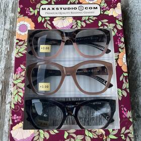 Maxstudio 802807357475 3.00 Womens Premium Reading Glasses 3-pack Readers New Authentic
