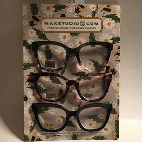 Maxstudio 802807358083 2.00 Womens Premium Reading Glasses 3-pack Readers New Authentic