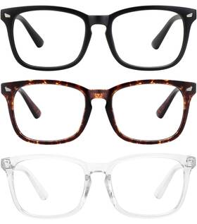 8082-mtc-3 Meetsun Blue Light Blocking Glasses Medium 3 Pack Black Tortoise Clear