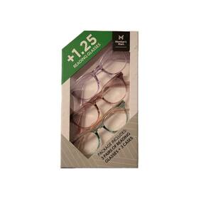 Members Mark 193968328719 1.25 Adult Includes 3 Pair Reading Glasses Cases Style 100 New