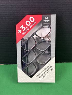 Members Mark 193968329150 3 Pack Rectangular Reading Glasses 3.00