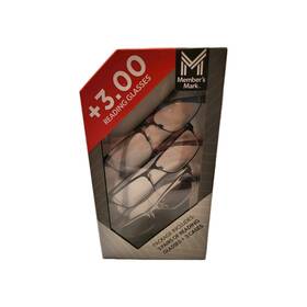 Members Mark 193968329211 3.00 Adult Includes 3 Pair Reading Glasses Cases Style 202 New