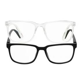 Members Mark 193968329280 2 Pack Rectangular Blue Light Reading Glasses 1.25 Black And Clear