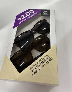Members Mark 193968329389 2 Pack Womens Cat Eye 2.00 Reading Sunglasses And Soft Cases