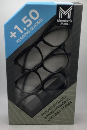 Members Mark 193968454180 1.50 Reading Glasses Style 204 3 And Cases