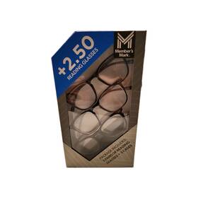Members Mark 193968454210 2.50 Adult Includes 3 Pair Reading Glasses Cases Style 204 New