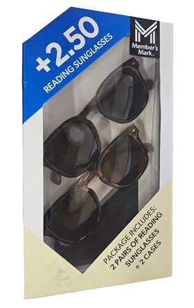Members Mark 193968454302 Reading Sunglasses 2 Pk. 2.50 Style 403